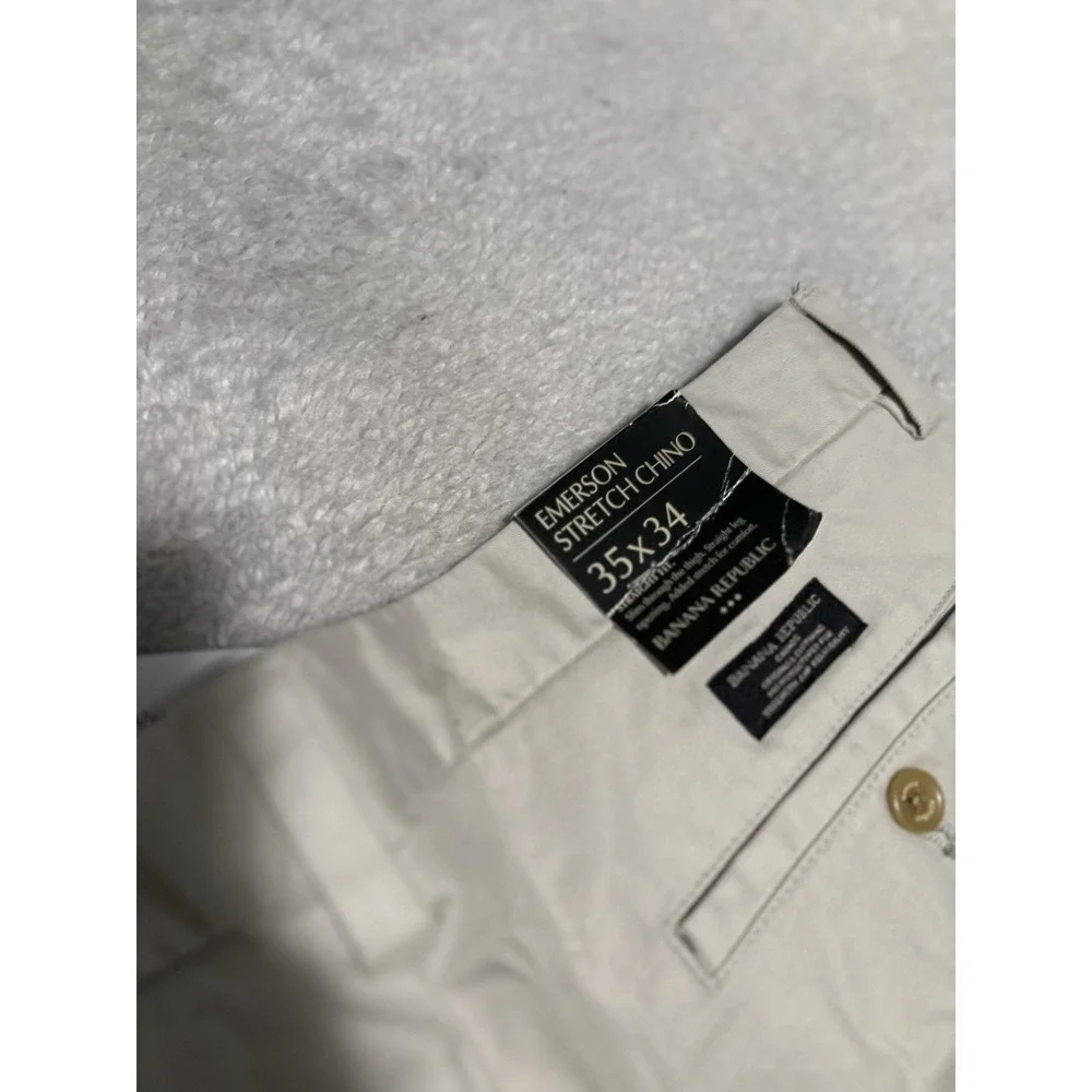 Banana Republic Emerson Men's Gray Chino Pants Size 35x34 Trousers Flat NWT